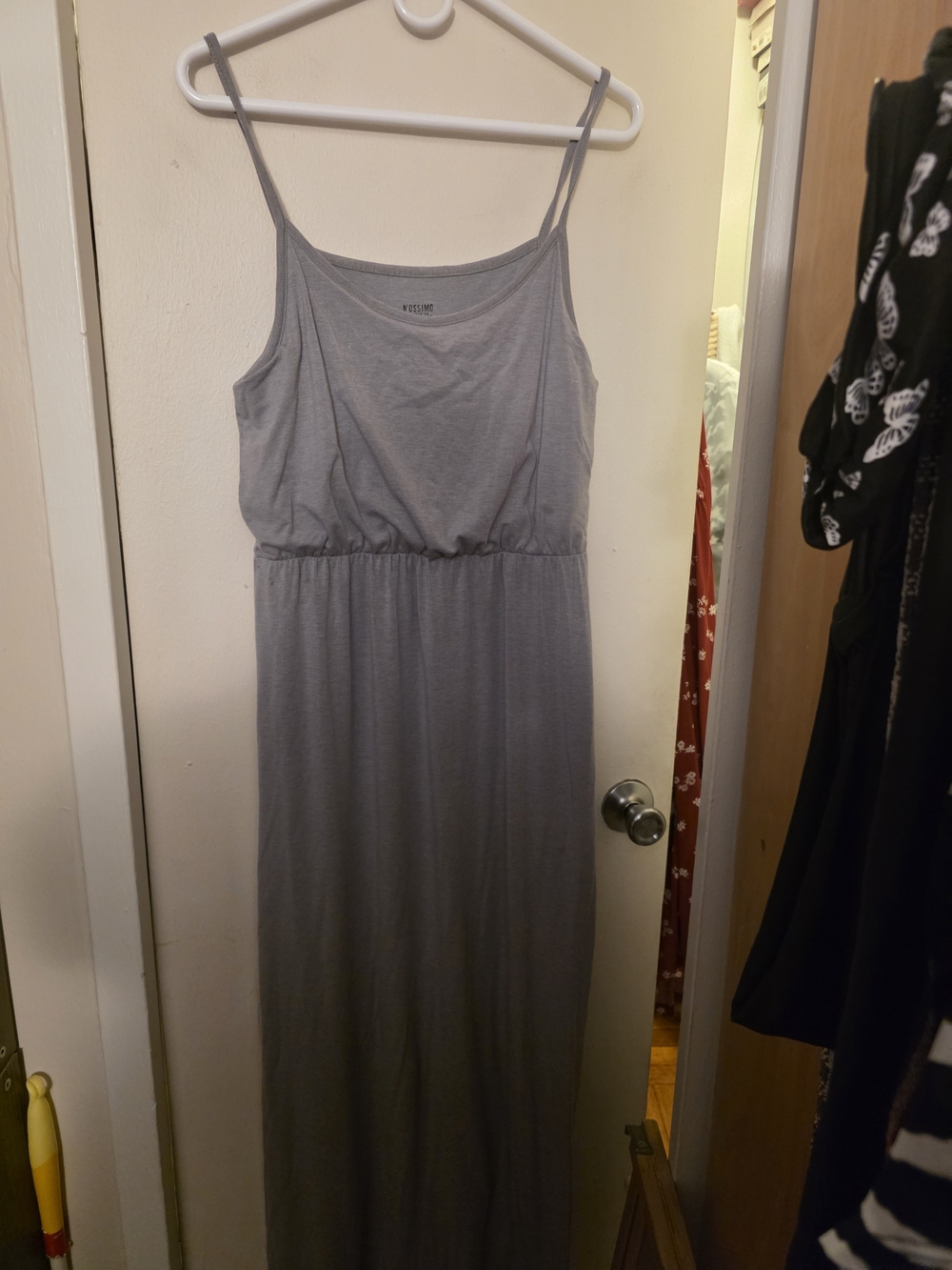 Mossimo Supply Co. Grey Spaghetti-Strap Maxi Dress